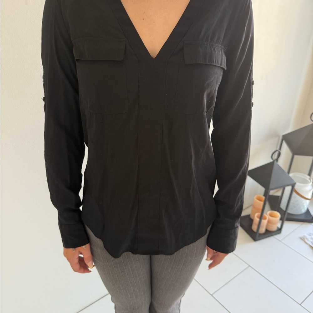 Express Black V-Neck Blouse